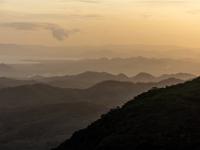 Bergkämme zum Golf von Nicoya im Abendlicht